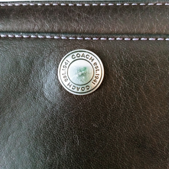 Coach Leather Full Zip Around Long Wallet - Dark Brown w/British Tan Interior - Picture 10 of 12